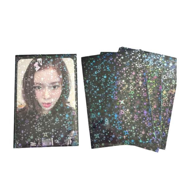 Producto - Sleeves holográficos destellos negro