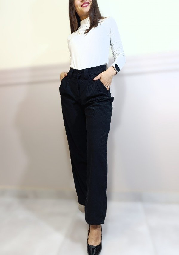 Producto - Pantalón corderoy (negro) TALLES CHICOS