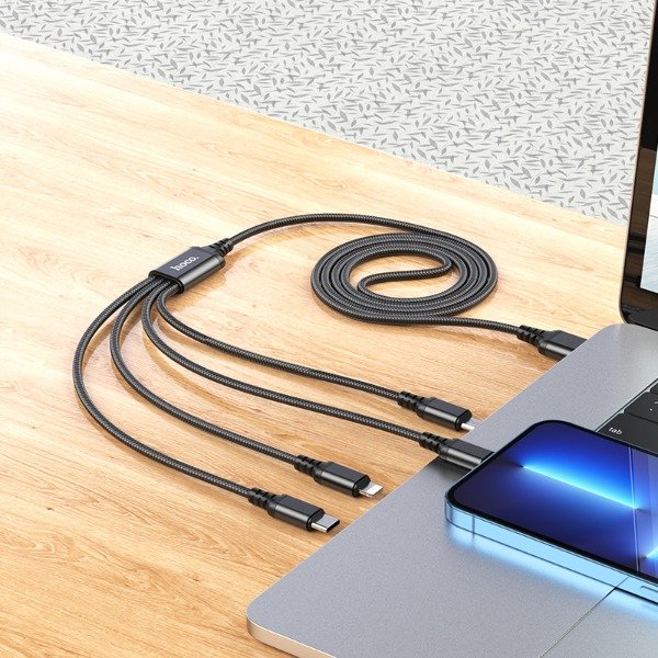Producto - HOCO - X76 4-in-1 Super cable(iP+iP+Type-C+Micro) - 3