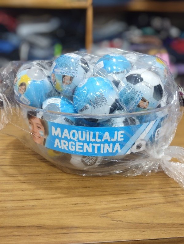Producto - Pelota Stick Albiceleste Maquillaje x 36 + REGALO Pecera (cada pelota 5555)