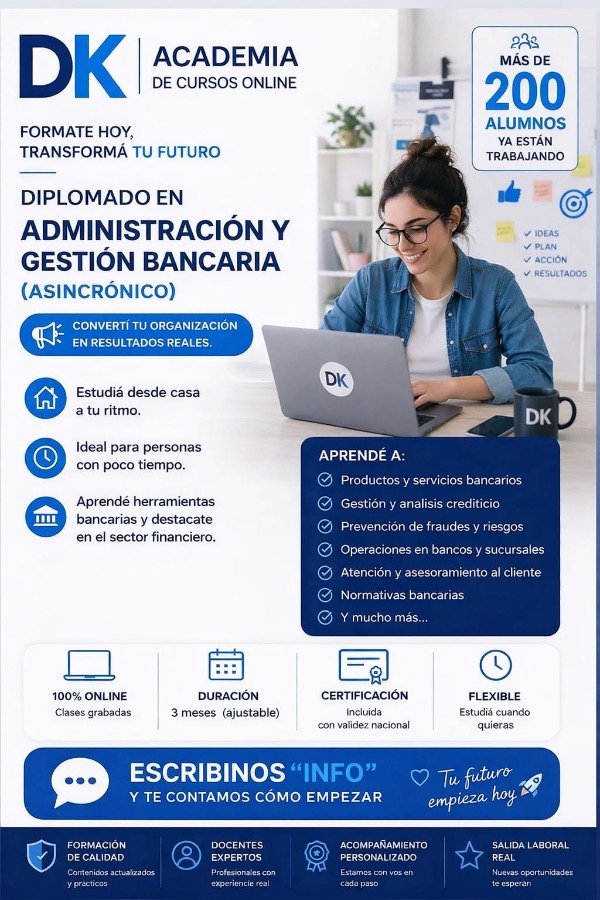 Producto - DIPLOMADO EN ADMINISTRACIÓN Y GESTIÓN BANCARIA