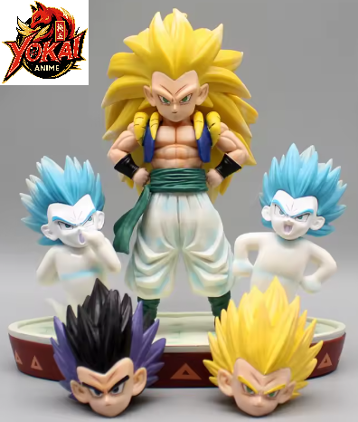 Producto - Figura Gotenks y fantasmas 3 intercambio de cabezas SSJ - Dragon ball 20cm
