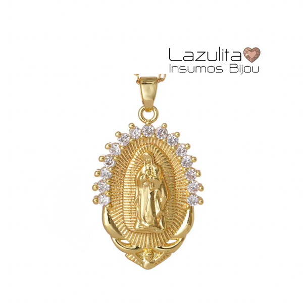Producto - MEDALLA VIRGEN LUPE ACERO ROSETON CIRZONIAS