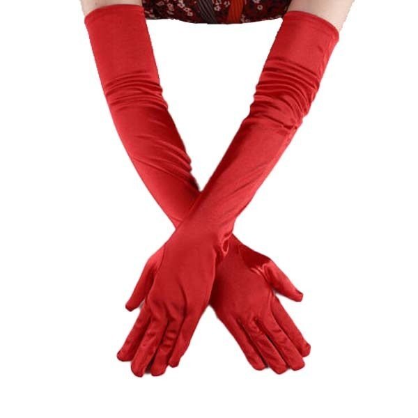 Producto - Guantes lame largos color rojo