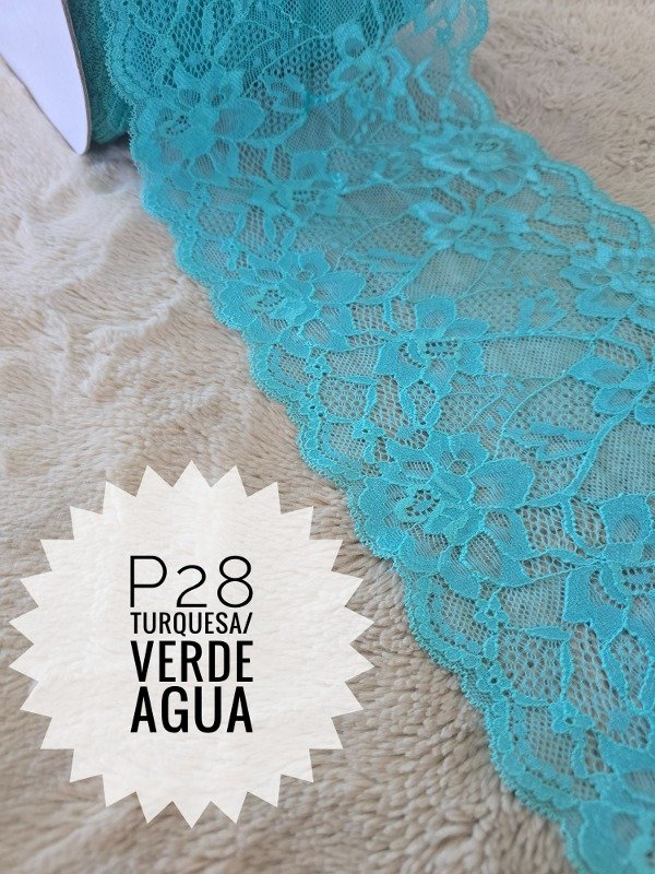 Producto - P28 PUNTILLA TURQUESA/VERDE AGUA 17 CM