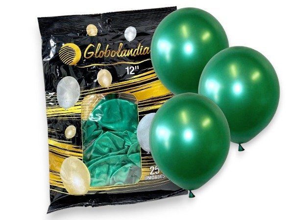 Producto - Globo Globolandia 12" Perlados Verde Oscuro x25 u.