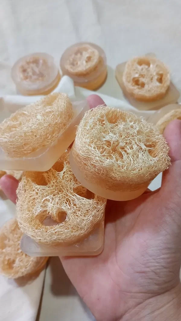 Producto - Jabón de glicerina vegetal con esponja exfoliante sin esencia agregada