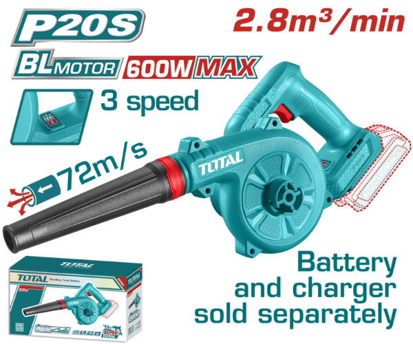Producto - Soplador Inalámbrico 20V Brushless 3 Velocidades TOTAL TABLI2068