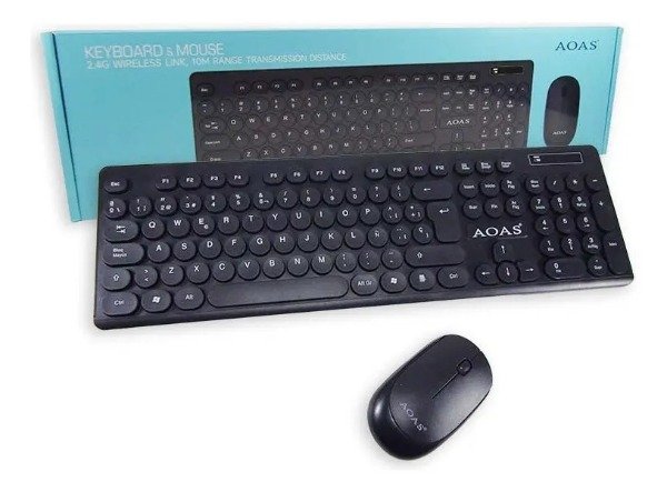 Producto - Combo Kit Teclado Y Mouse Inalambrico Wireles 2.4g AOAS A 1012 NEGRO - 1