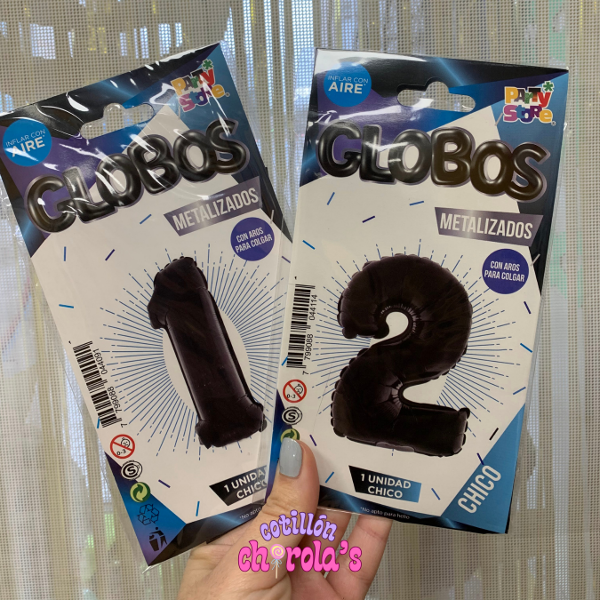 Producto - GLOBO NÚMERO NEGRO - 40CM - APTO HELIO