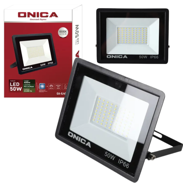 Producto - Reflector Led Onica 50w Bajo Consumo Negro Blanco Frío