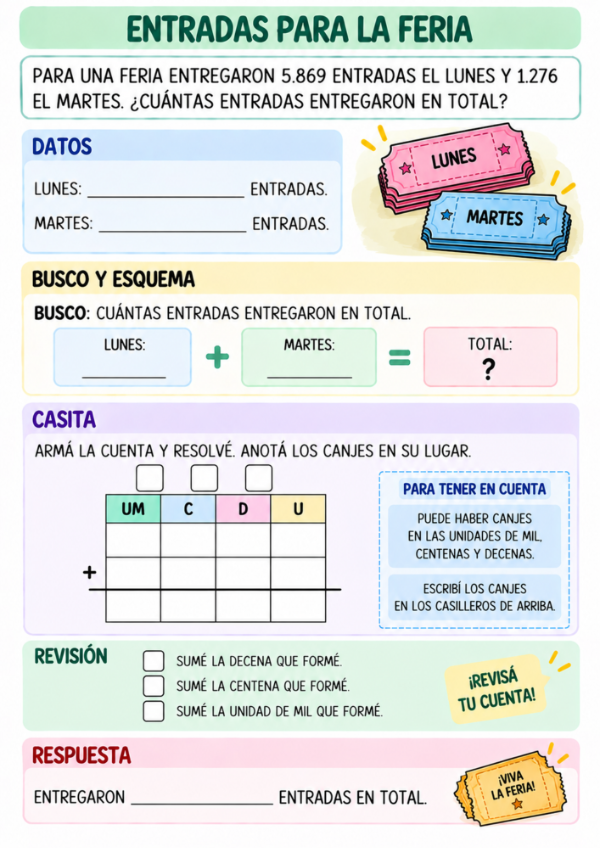 Producto - Resuelvo con casitas: Sumas y Restas con Números de 4 Cifras - 14