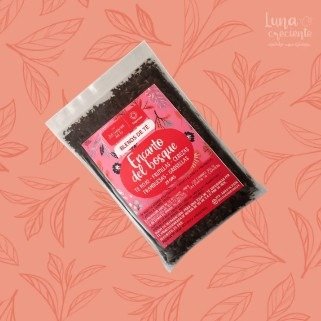 Producto - Encanto del Bosque- té rojo, frambuesas, grosellas, cerezas y frutillas.