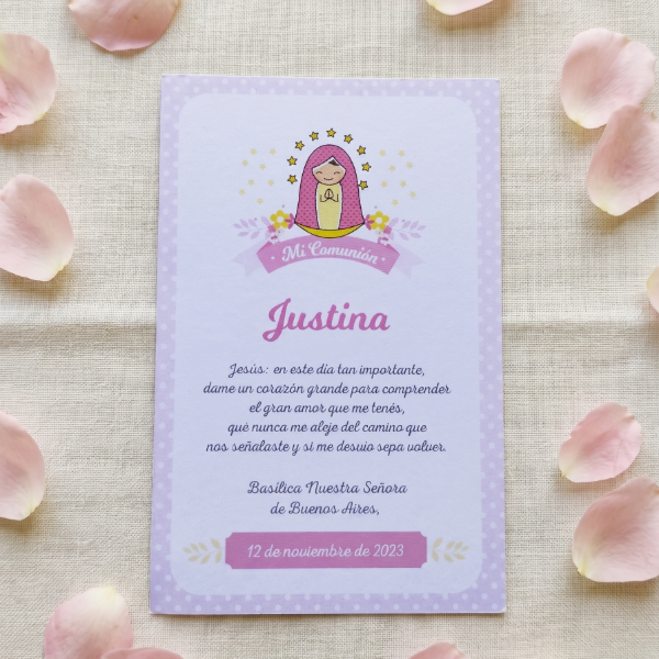 Producto - Diseño de Estampitas - Modelo Virgencita Estrella