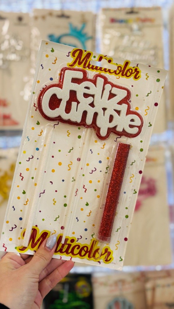 Producto - Topper con vela y bengala futbol - 3