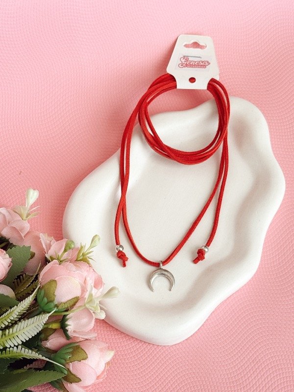 Producto - Choker Lazo Luna #2 Rojo