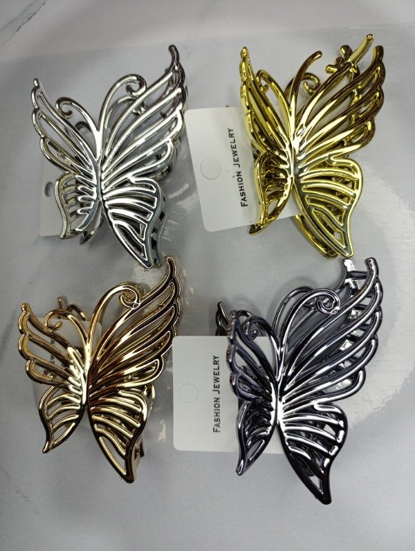 Producto - Broches mariposas rayadas grandes x1