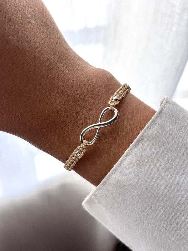 Producto - Pulsera macramé infinito camel