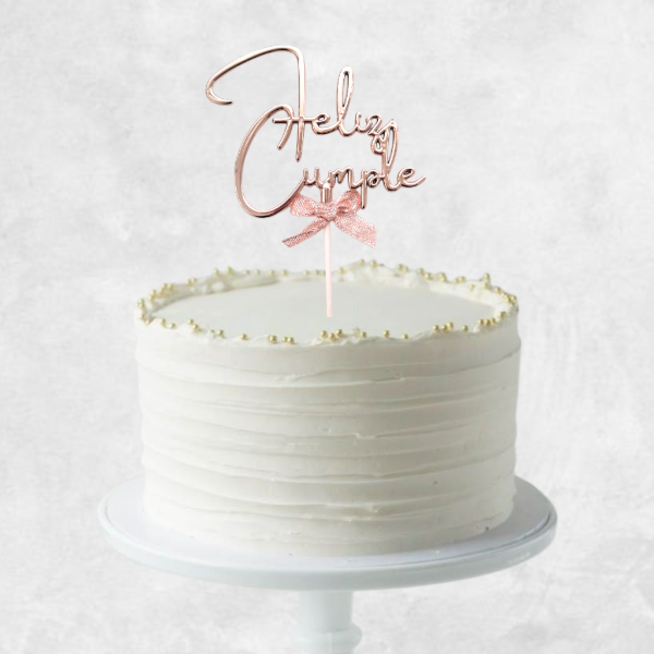 Producto - CaKe Topper "Feliz Cumple" ECO Rosa Gold