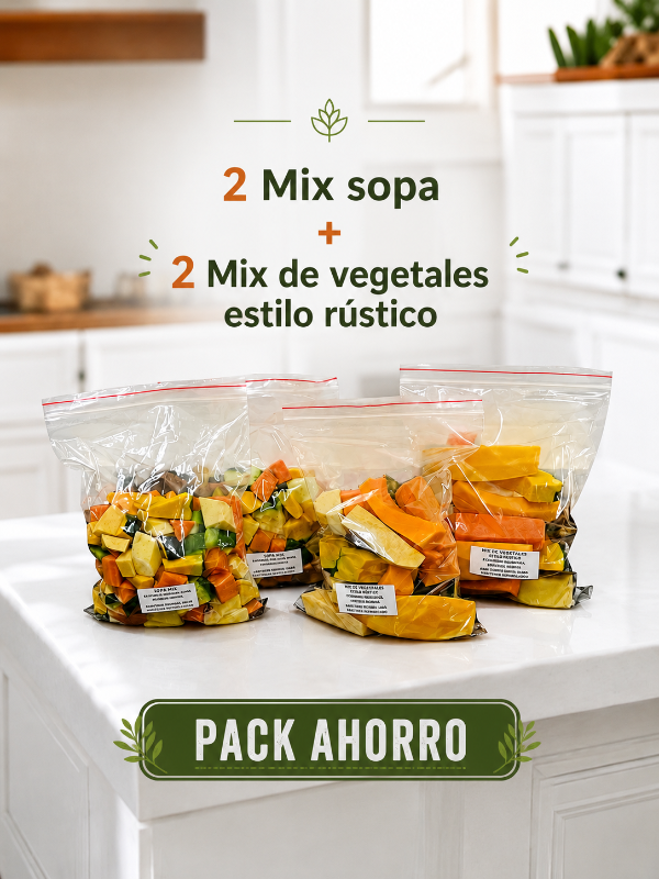 Producto - Pack ahorro: 2 Mix sopa + 2 Mix vegetales estilo rústico