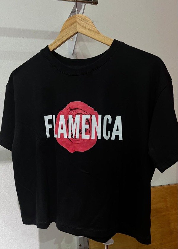 Producto - Remera Crop Flamenca y Flor Talles S, M y L