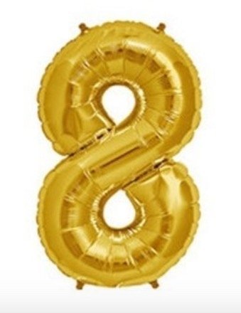 Producto - Globo número dorado N8 - x5u. 80cm.