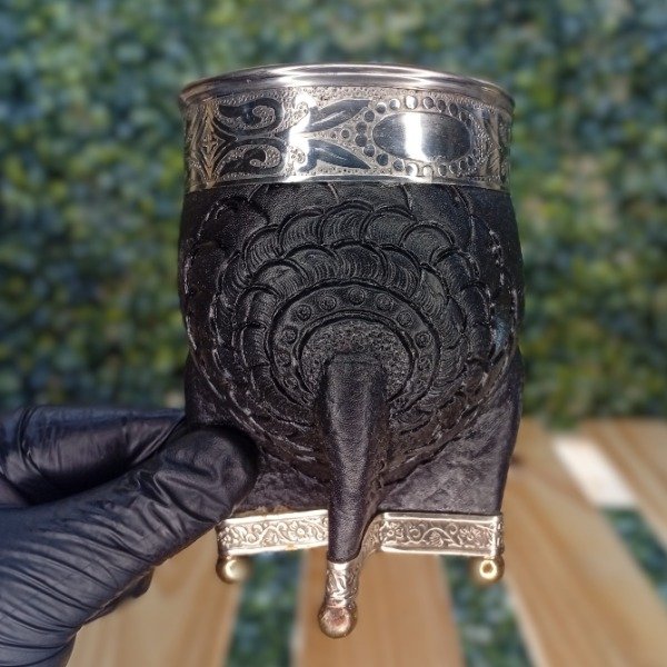 Producto - Imperial Premium Calabaza con Virola de Acero Cuero Repujado y Base Bolitas