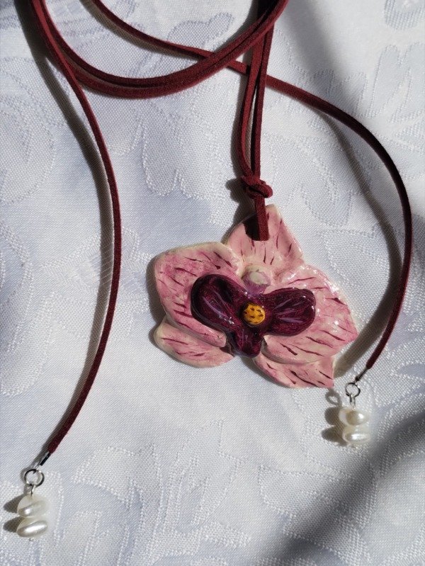 Producto - Orquídea Bordo/Blanca - 1