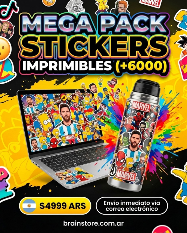 Producto - N43: MEGA PACK +6000 STICKERS CALCOMANÍAS IMPRIMIBLES