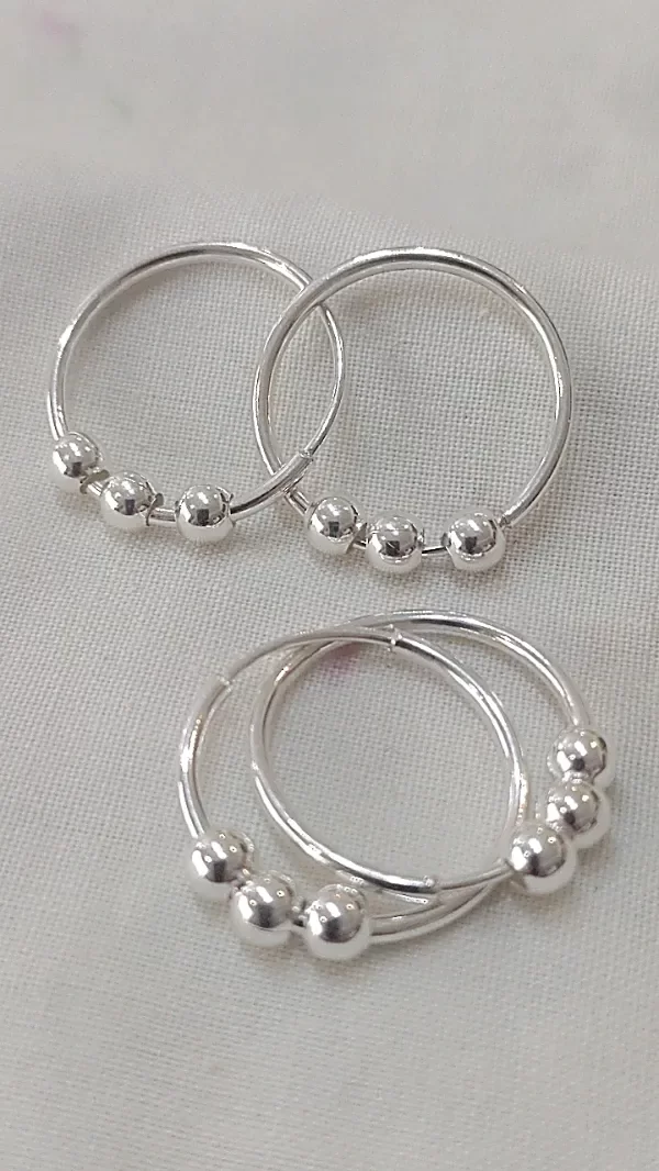 Producto - Argolla de Plata 925 con 3 bolitas (2cm diametro)