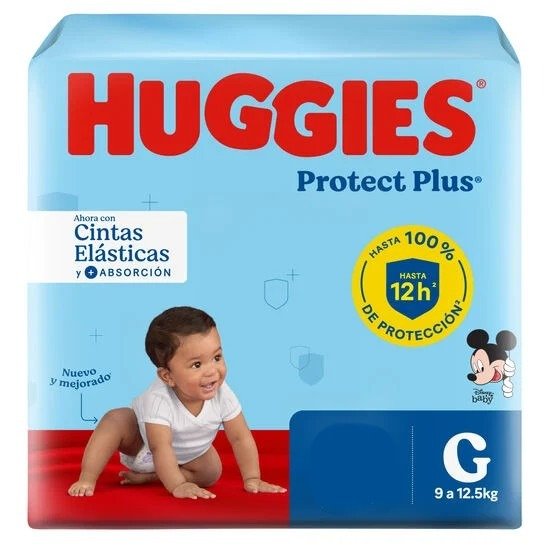 Producto - Nuevo Pañal Huggies Protect Plus cintas elásticas + absorción G X 40 U