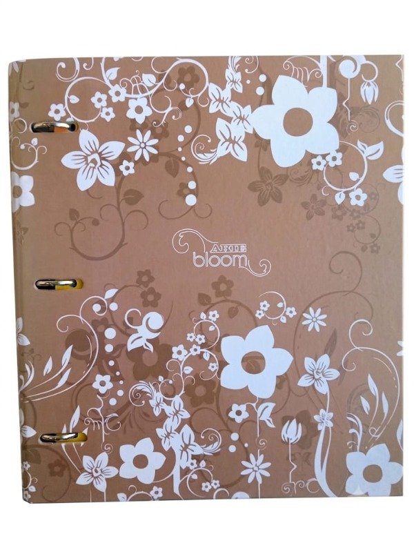 Producto - Carpeta A4 + Repuestos 120 hs + Separadores Arte. Flores Dorado