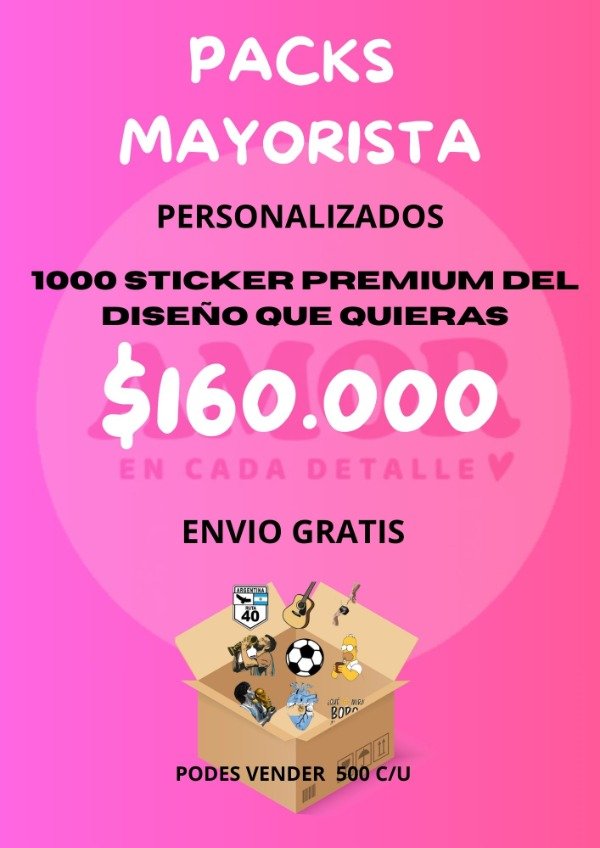 Producto - Pack Mayorista de Stickers Personalizados x 1000