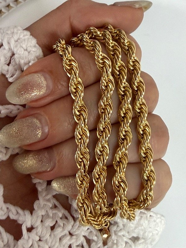 Producto - CD171 Cadena tourbillon gruesa N10/ largo 2 medidas acero dorado