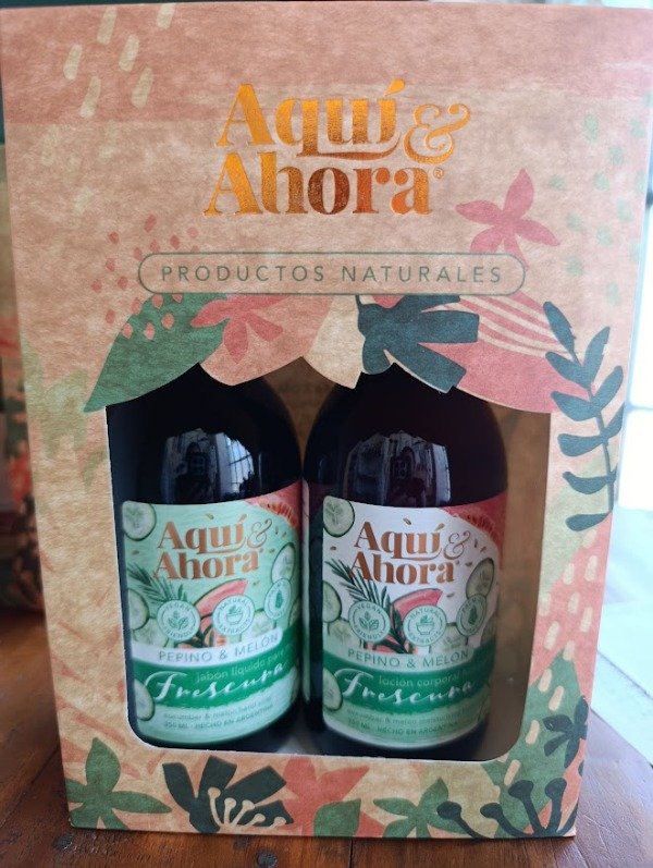 Producto - Set Jabon Liquido + Locion Corporal + Estuche Exhibidor FRESCURA