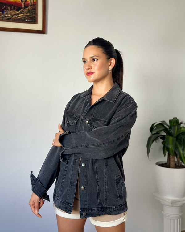 Producto - Campera MALENA gris jaspeado