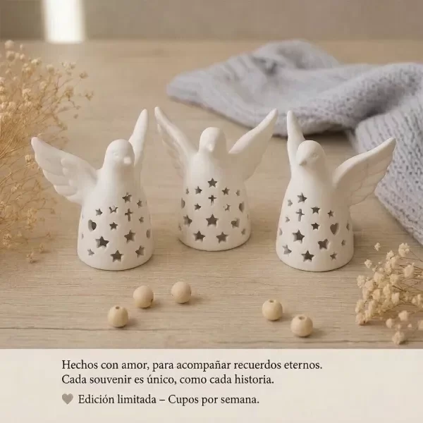 Producto - Pack Espíritu Santo o paloma souvenirs con vela led - 3