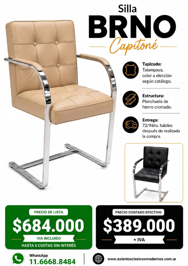 Producto - Silla Sillón BRNO CAPITONÉ, Talampaya Beige, ENTREGA INMEDIATA!!