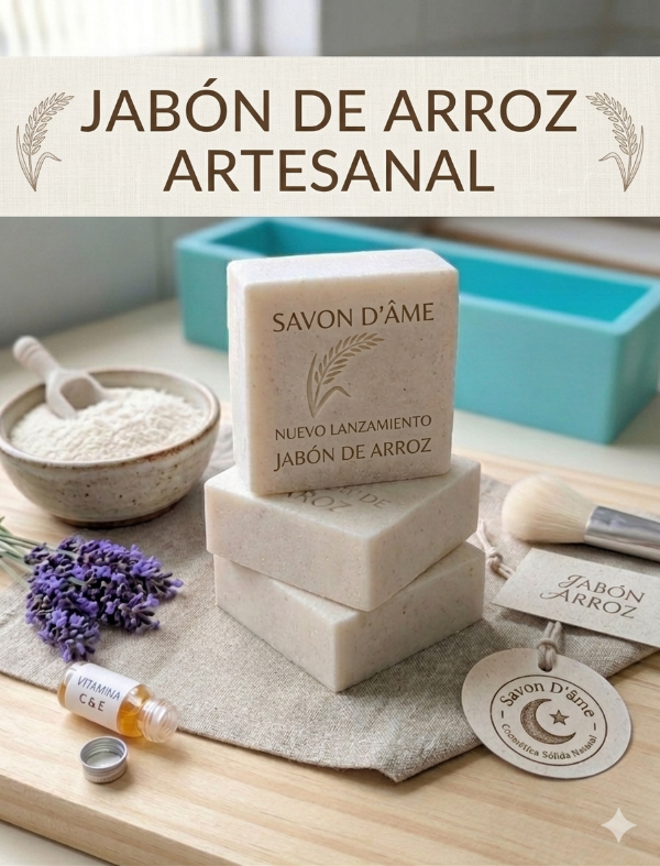 Producto - Jabón Facial de Glicerina Vegana y Harina de Arroz