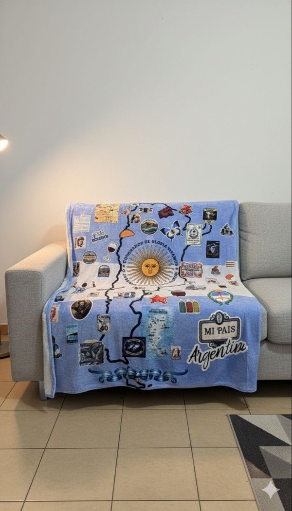 Producto - Manta polar Soft Argentina DISEÑO EXCLUSIVO  150 x 160 cm