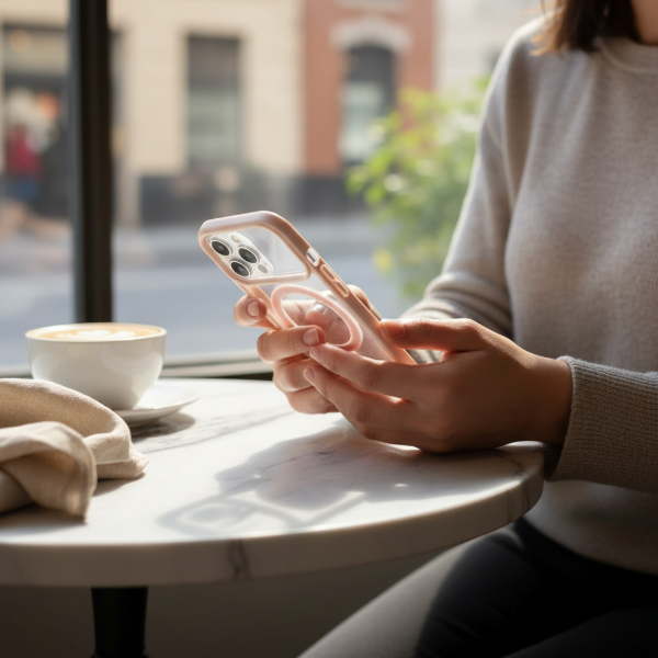 Producto - Clear magsafe borde rosa