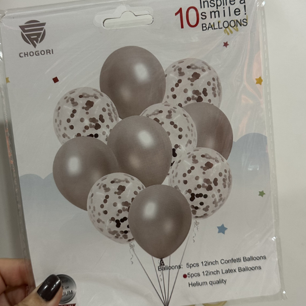 Producto - SET 10 GLOBOS - PERLADOS Y CONFETTI