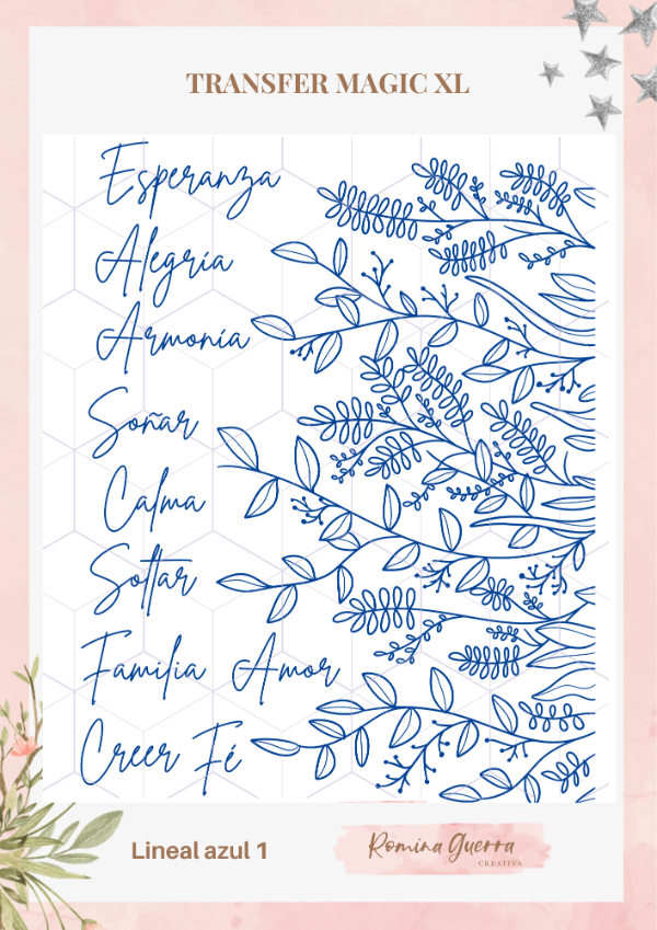 Producto - Transfer UV 20x25 cm Lineal azul