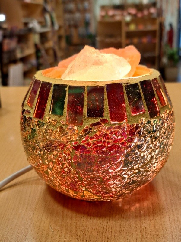 Producto - Lampara de Sal Fanal Vidrio agrietado grueso