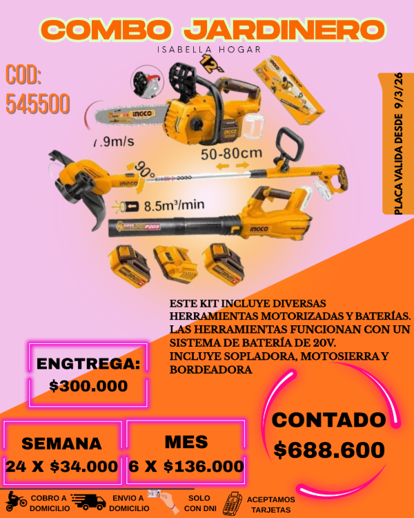 Producto - COMBO JARDINERO COD:545500