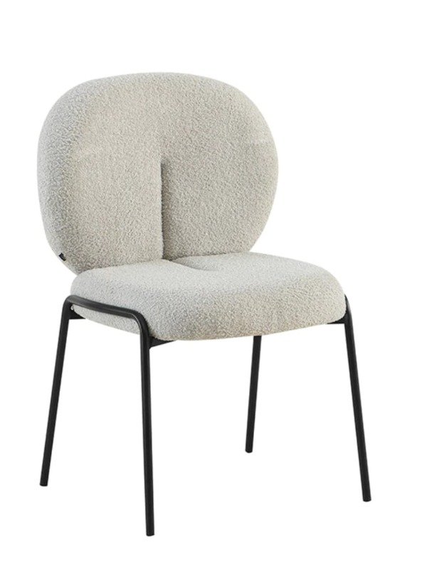 Producto - silla Assley beige bucle base negra