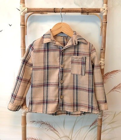 Producto - Camisa Esteroide - Beige Cuadrille