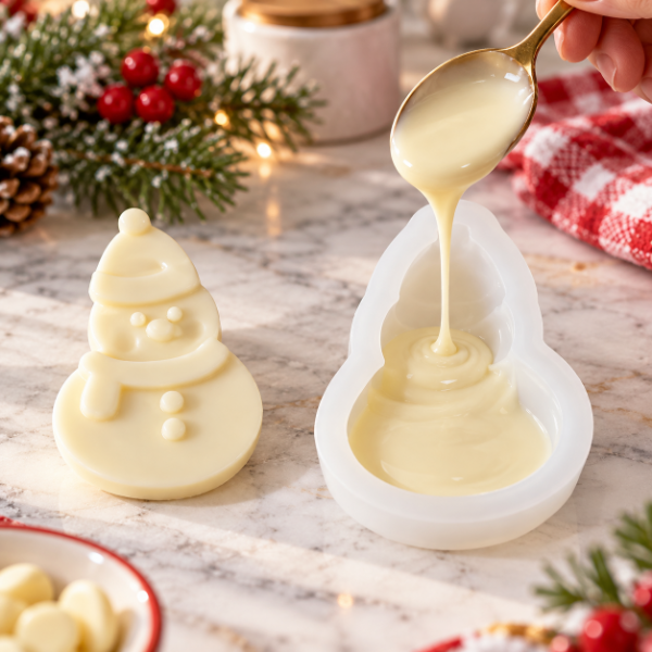 Producto - MOLDE DE SILICONA MUÑECO DE NIEVE PARA VELA O CHOCOLATE 3A10 7X5CM - 2
