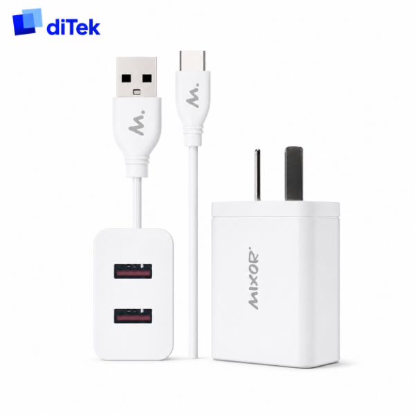 Producto - Cargador Rápido Mixor 2 USB + Cable USB-C - 1