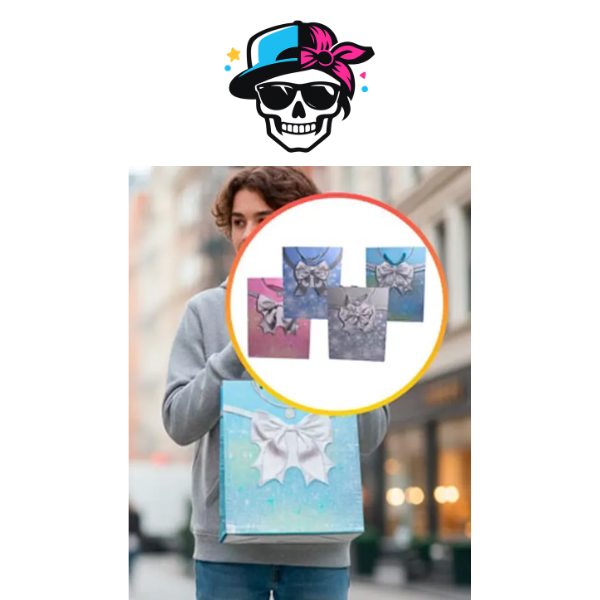 Producto - BOLSA DE REGALO MOÑO 3D C/BRILLOS